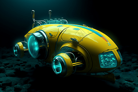 明黄色的水下机器人图片