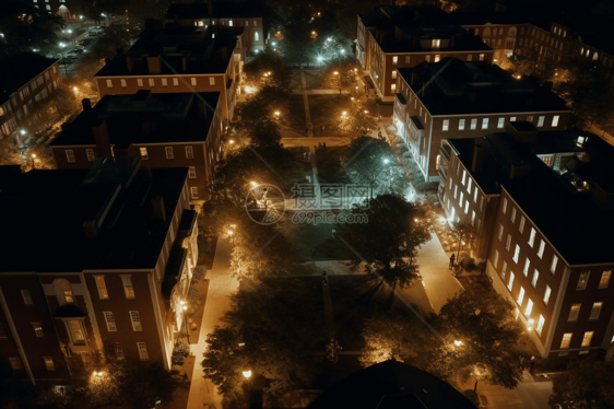 大学校园夜景图片