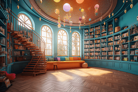 一个异想天开的图书馆图片
