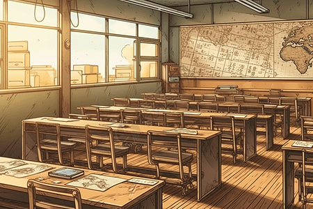 破旧的教室背景图片