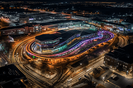 车站夜景图片背景图片