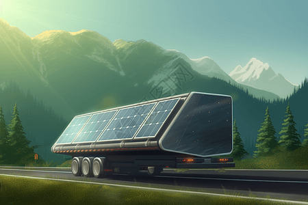 拖车上的太阳能板图片