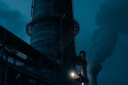 化工厂烟囱特写图片