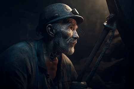 地下作业的矿工背景图片