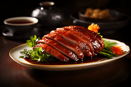 北京烤鸭美味饭菜高清图片