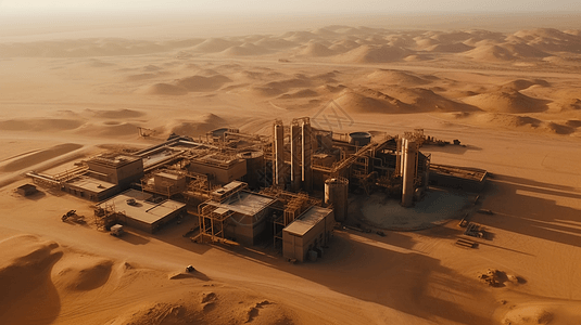 沙漠工厂背景图片
