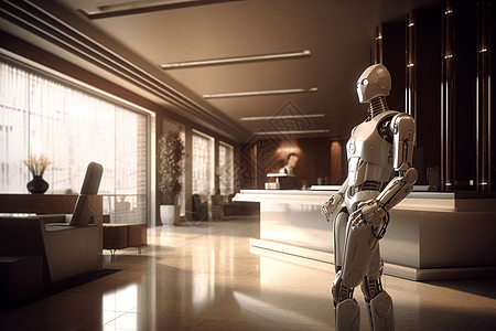 机器人管家客厅中的机器人背景