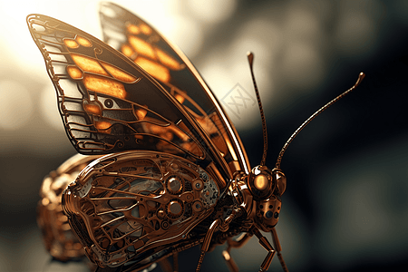 金色蝴蝶蝴蝶机器人背景