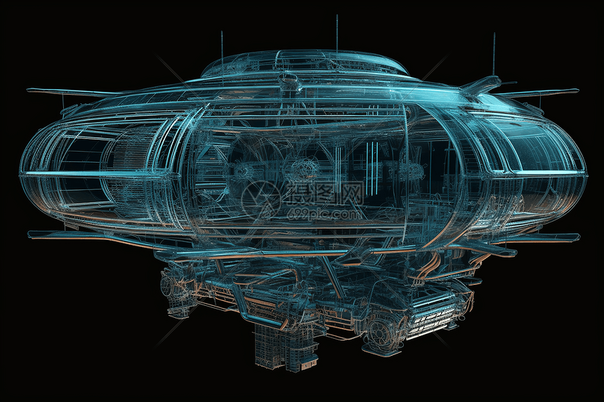未来飞行车辆3D模型图片