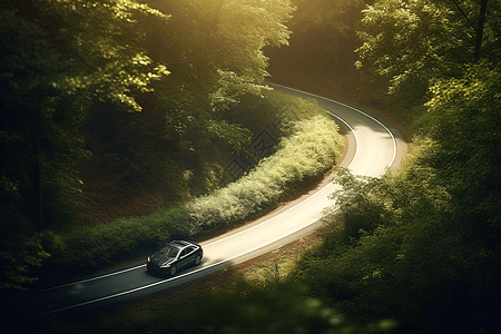 汽车在道路上行驶图片