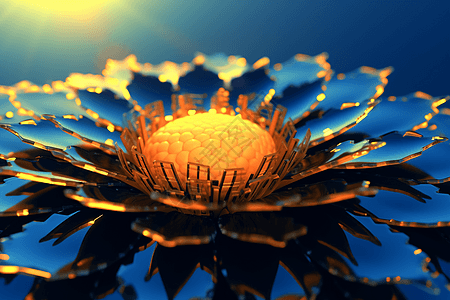 花形太阳能装置的抽象视图图片