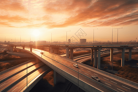 高速公路立交桥3D渲染图图片