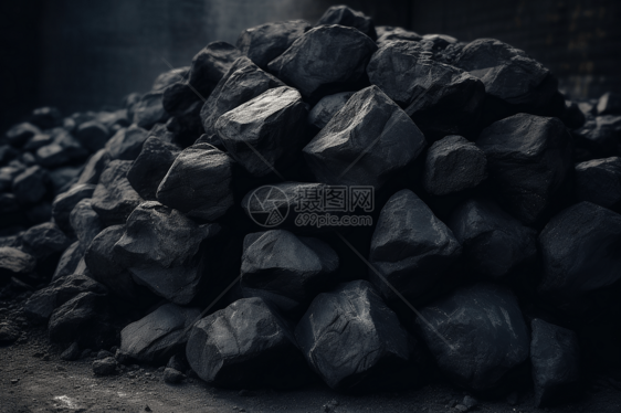 一堆黑色煤块图片