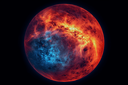 一颗炽热的橙色行星图片
