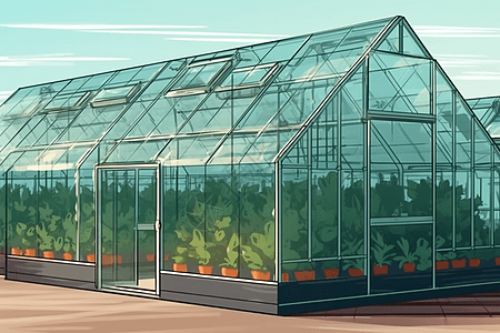 透明大棚培育蔬菜图片