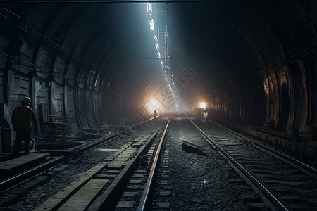 铁路隧道建设作业图高清图片