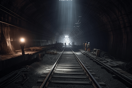铁路隧道建设现场施工图背景图片