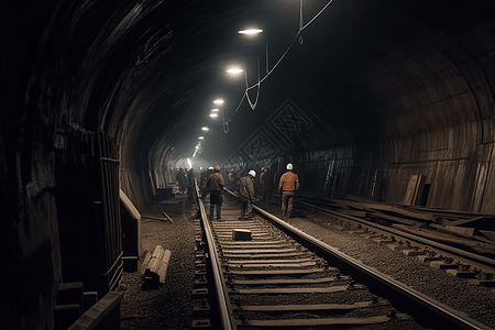 铁路隧道建设施工图背景图片