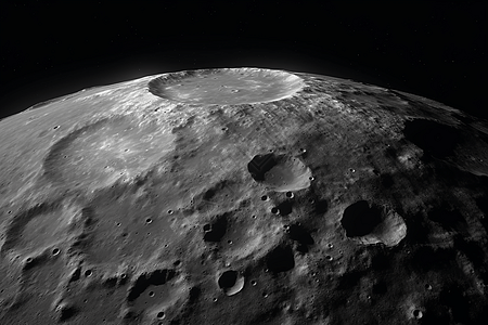 星空中月球表面图片