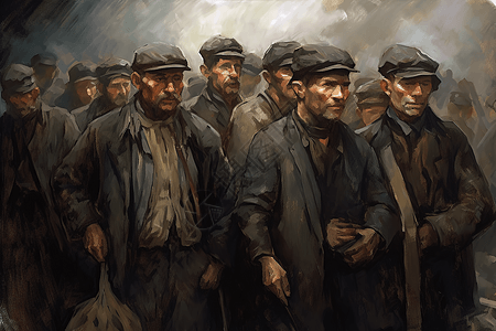 一群煤矿工人图片