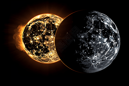 太阳和月亮的独特视角图片