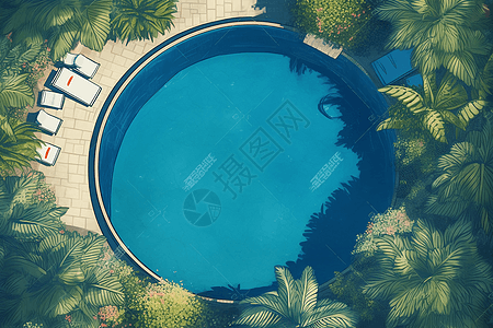热带游泳池背景图片
