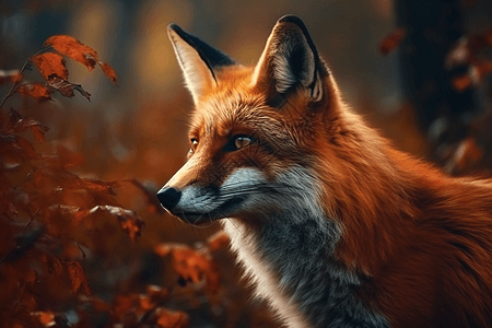 狐狸在森林里图片