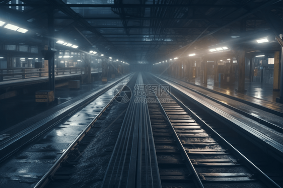 暗色火车站铁路图片