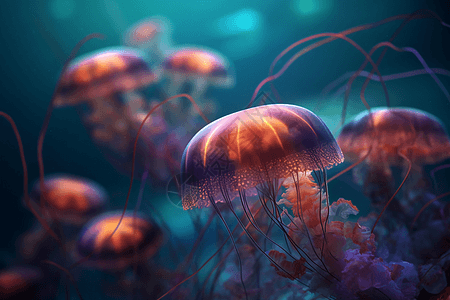 紫色水母背景图片