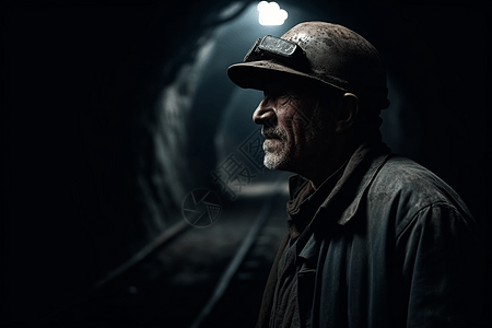 采矿工人在隧道图片