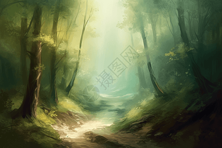 森林蜿蜒小路背景图片