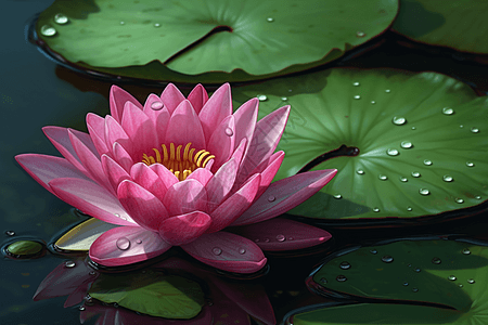 花瓣上有水滴的莲花图片