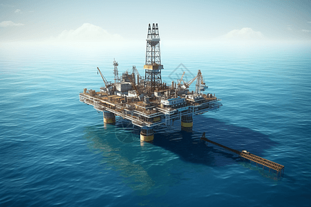 海面上石油开采机械高清图片