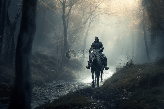 骑马的骑士在冲锋图片