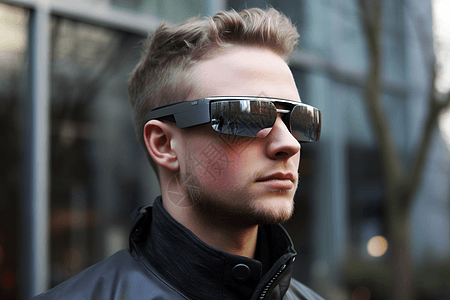 带VR眼镜的人带着VR眼镜的人背景