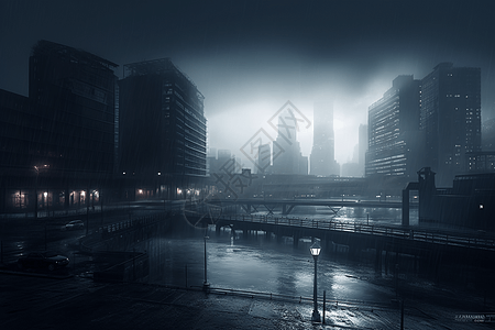 大雾弥漫的城市图片