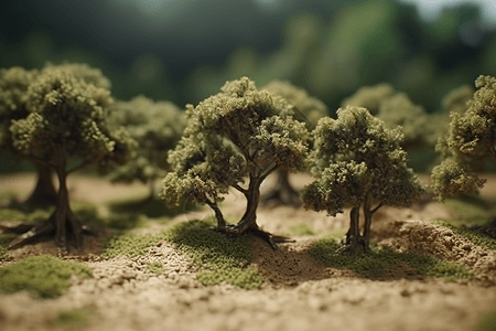 粘土树林模型图片