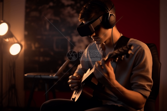 音乐家使用VR程序演奏图片
