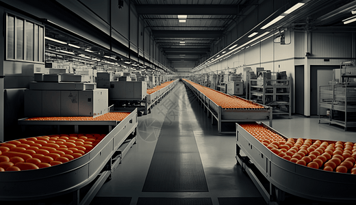 大型工厂中的自动化生产线图片