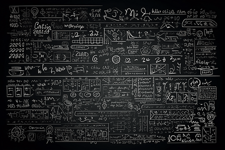 数学计算白底数学方程式黑板插画