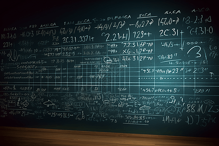 数学计算白底方程式和黑板插画
