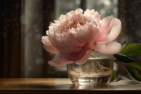 透明花瓶里的花朵图片