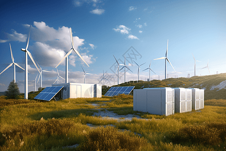 太阳能发电厂风力新能源背景