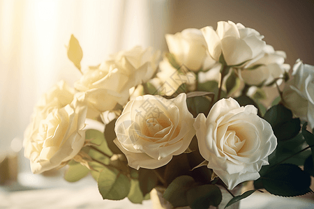 白色玫瑰花朵图片