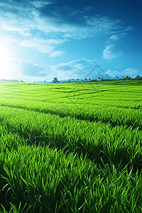 春季稻田背景图片