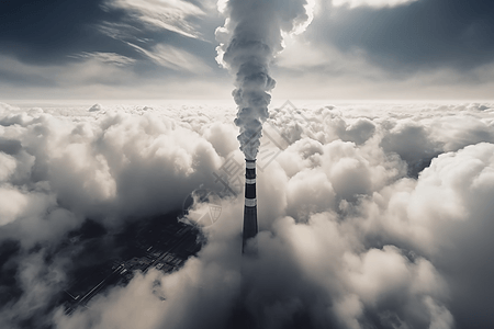 高耸入云的工厂烟囱图片