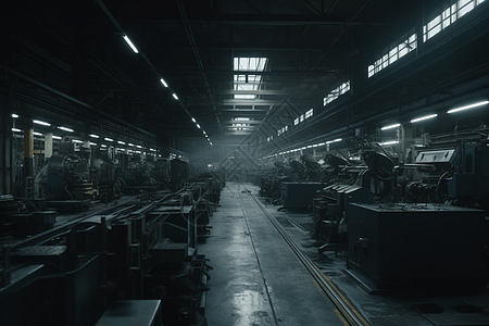 充满机器的工厂图片