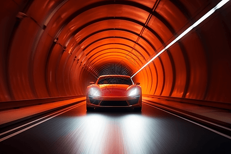 隧道中的汽车图片