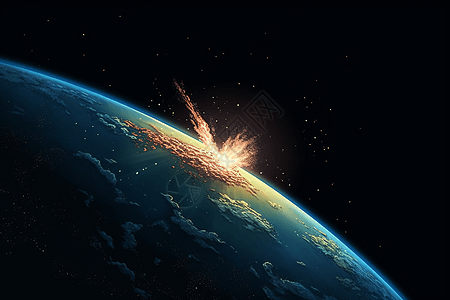 彗星进入地球的瞬间背景图片