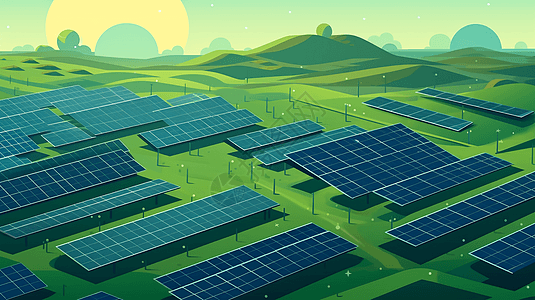 乐观的太阳能电池板农场图片
